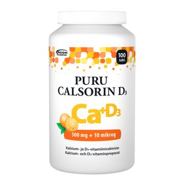 Puru Calsorin D3 500 mg + 10 mikrog 100 purutabl
