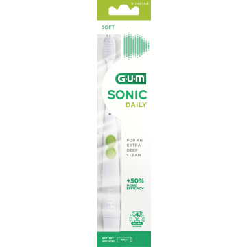 GUM Sonic Daily paristohammasharja sis. paristo valkoinen 1 kpl
