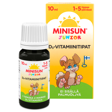 Minisun D-vitamiini 10 mikrog tipat 10 ml