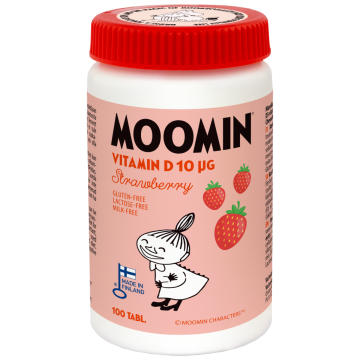 Moomin Vitamin D strawberry 100 tablettia