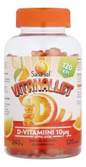  Sana-Sol Vitanallet D-vitamiini 10 mikrog Appelsiini 120 kpl