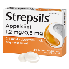 STREPSILS APPELSIINI imeskelytabletti 1,2/0,6 mg 24 fol