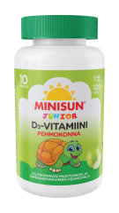 Minisun D-vitamiini Pehmokonna Omena jr.10 mikrog 120 kpl