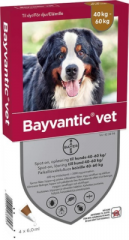 Bayvantic vet paikallisvaleluliuos 3000/600 mg koirille 40–60 kg 4 kpl