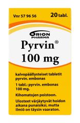 PYRVIN tabletti, kalvopäällysteinen 100 mg 20 kpl